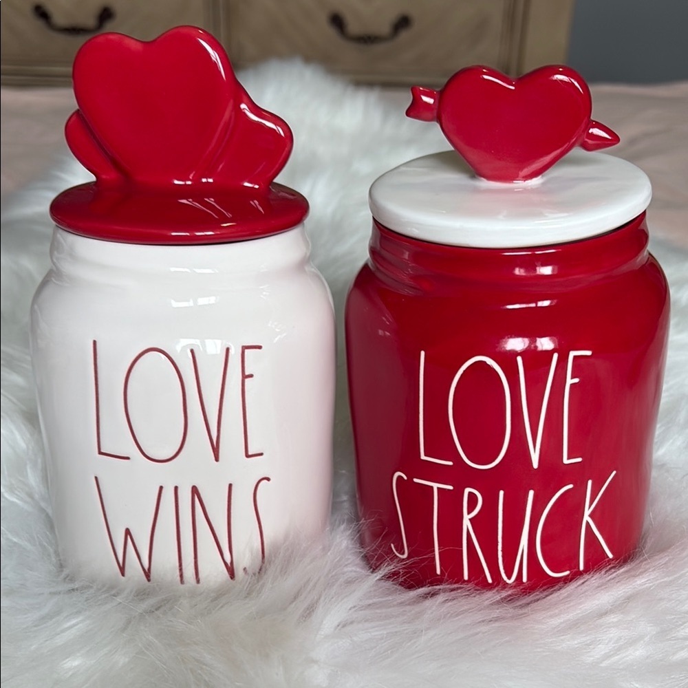 Rae Dunn Red and White Food Storage Jars